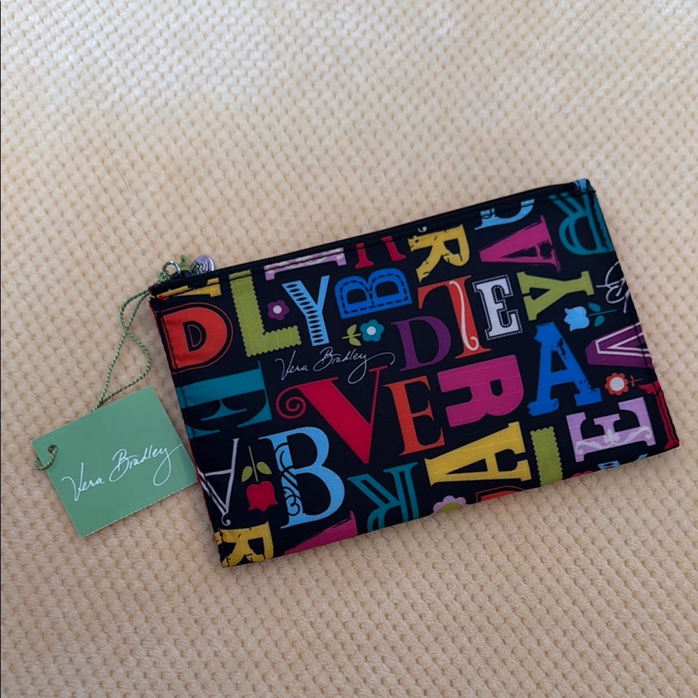 Vera Bradley A to Vera Double Zip Wallet NWT